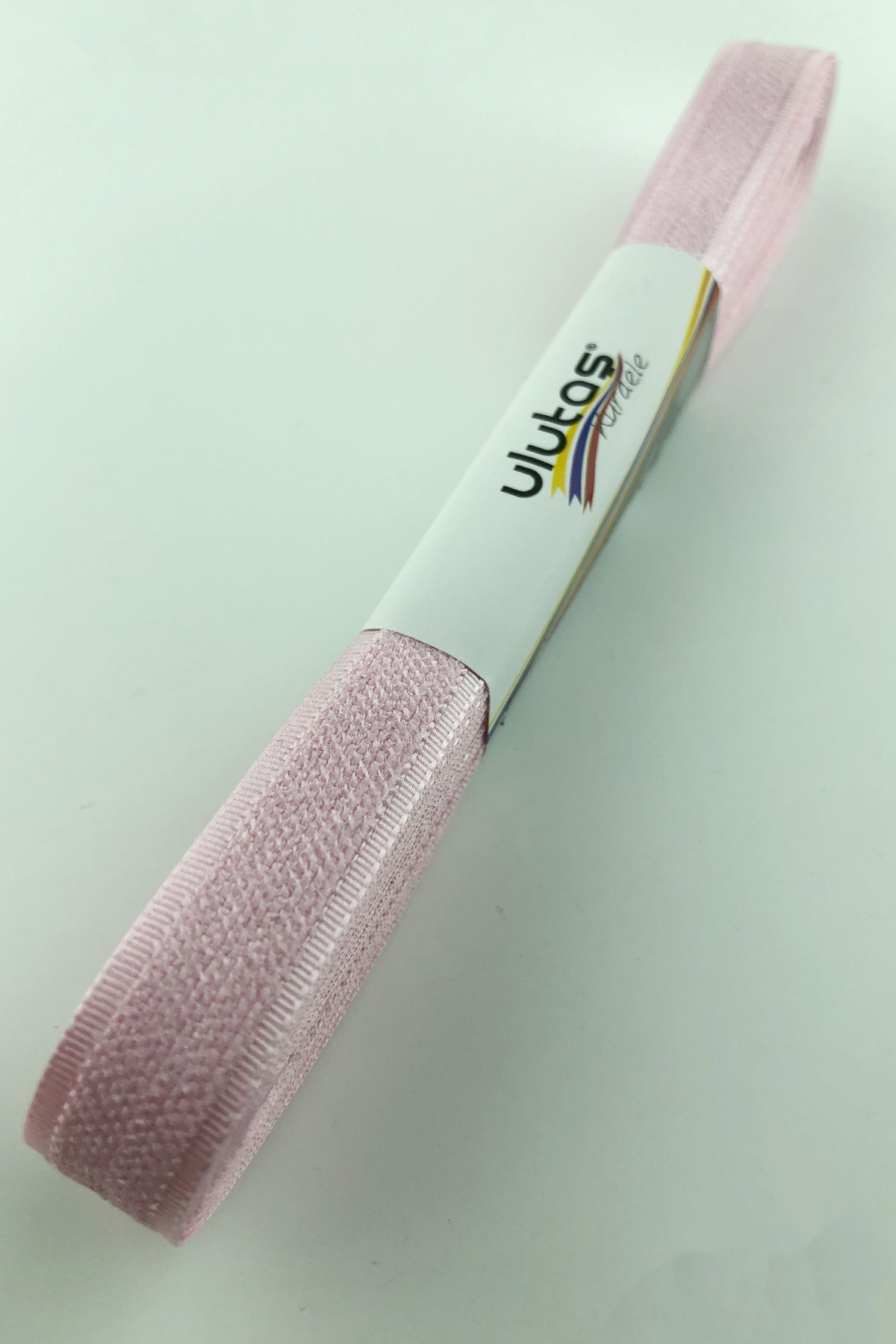 Pembe Kadife Efektli Kurdele 1 Cm