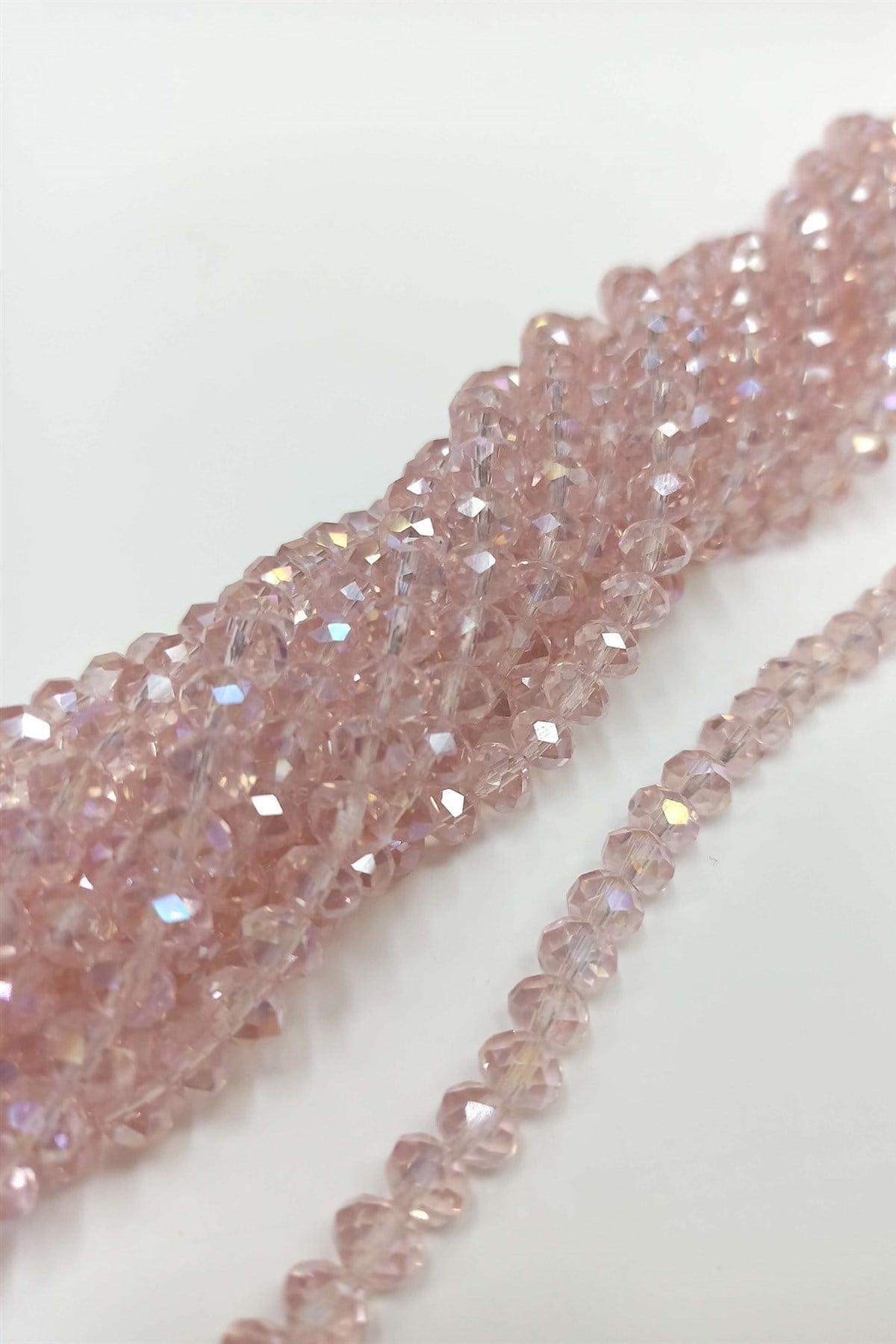 Pudra Pembe Kristal Boncuk 8 mm