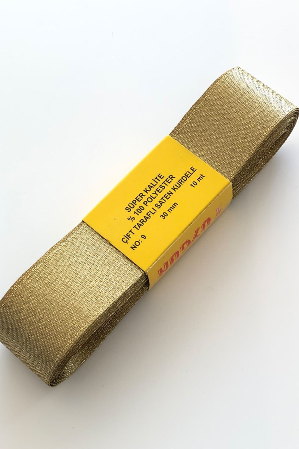 Sarı Simli Saten Kurdele 3 cm