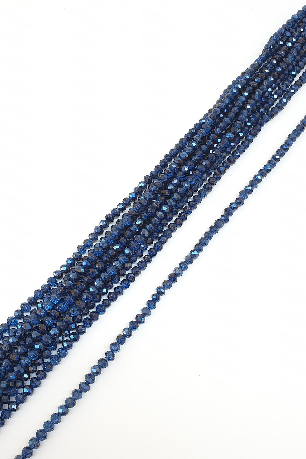 Şeffaf Lacivert Kristal Boncuk 6 Mm