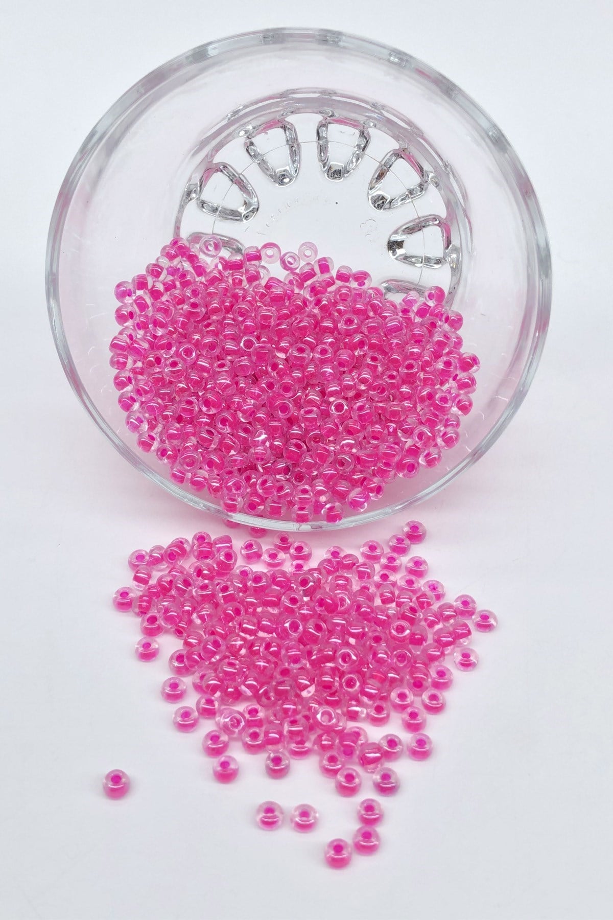 Şeffaf Pembe Kum Boncuk 4 mm