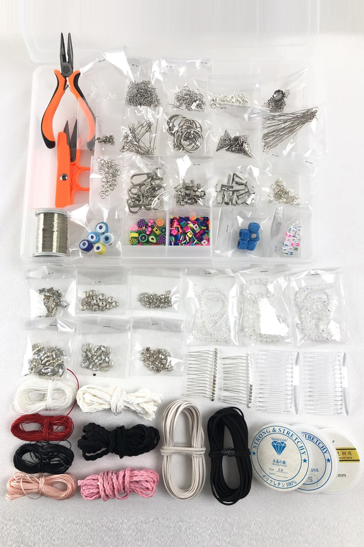 Takı Yapım Malzemesi Kristalli ve Taşlı Boncuklu Set