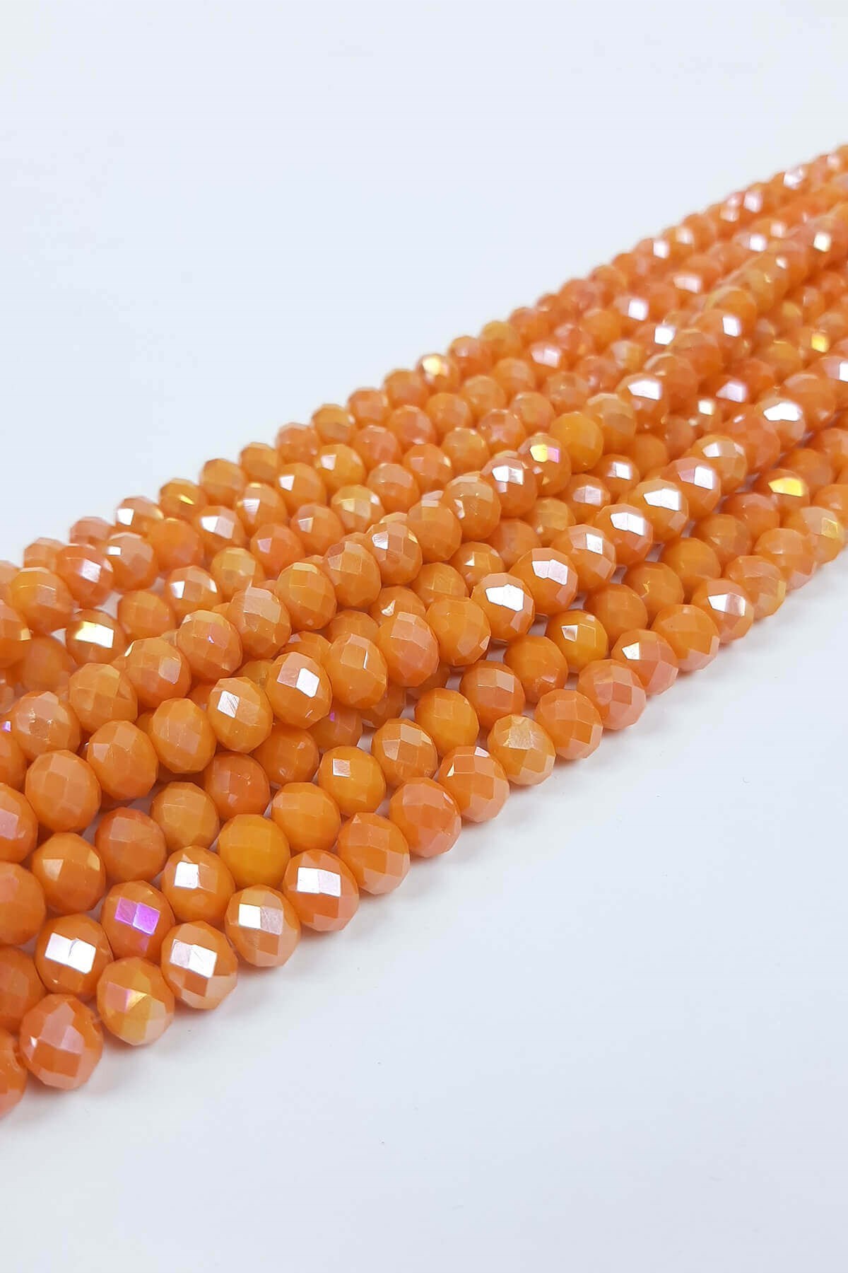Turuncu Kristal Boncuk 8 mm