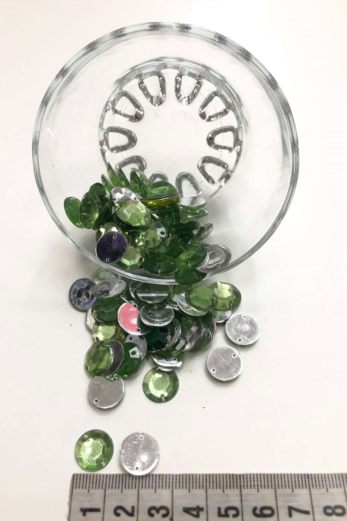 Yuvarlak Açık Yeşil Plastik Dikme Taş 20 gr
