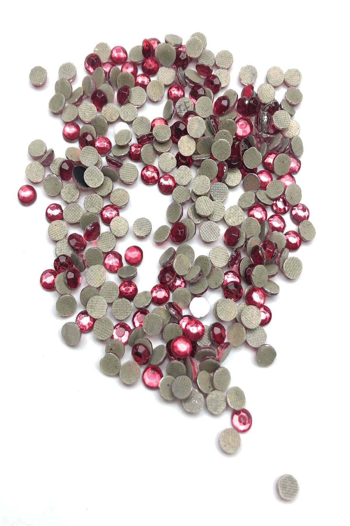 Açık Bordo Ütüyle Yapışan Cam Taş Boncuk 25 gr