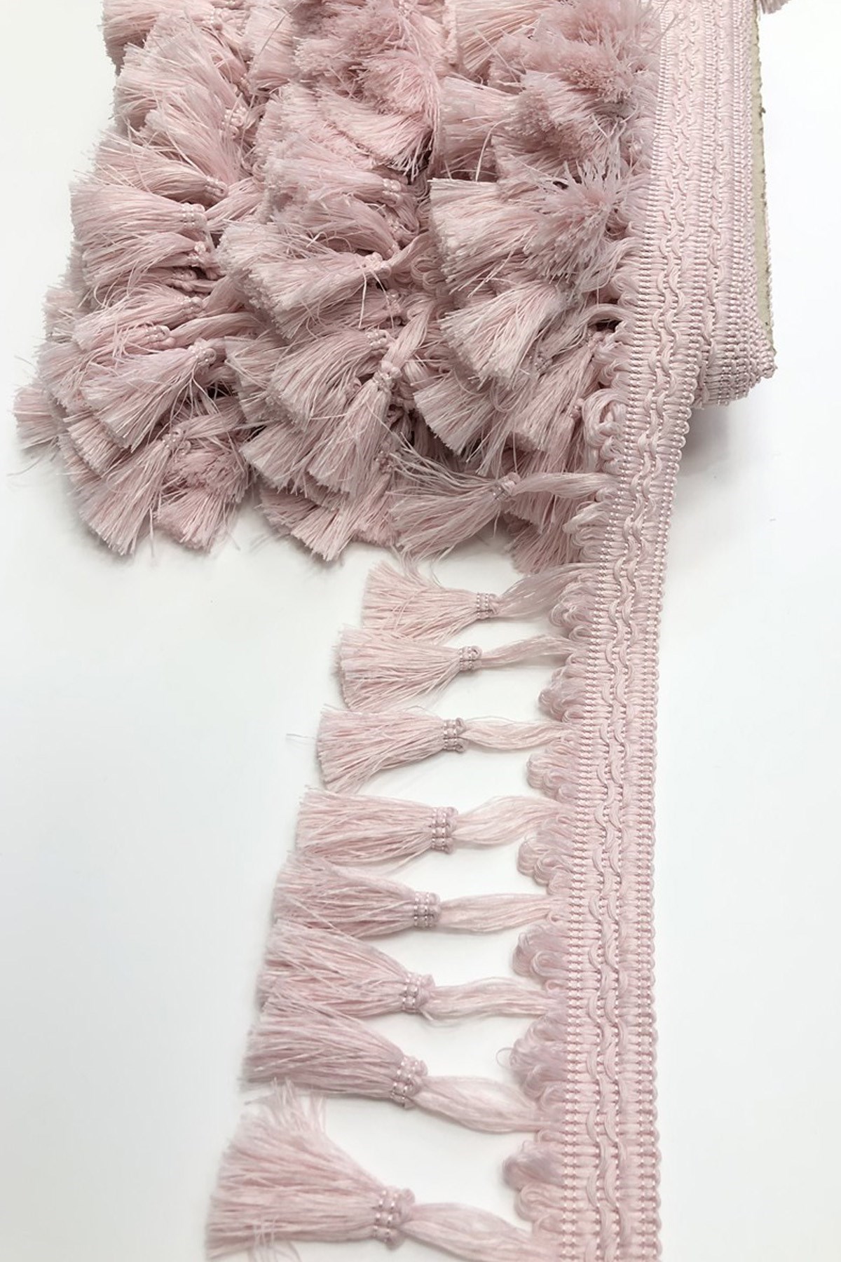 Açık Pembe Topuzlu Püskül Saçak  7cm 1 mt