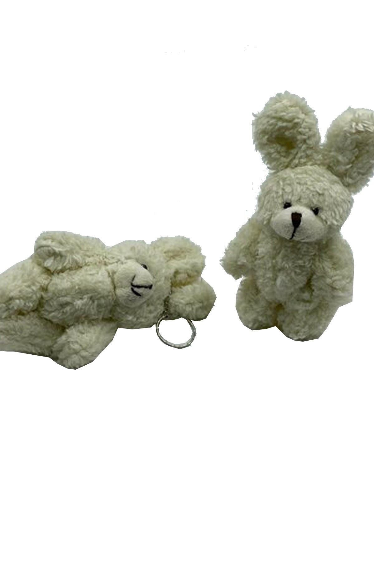 Bej Peluş Yumoş Tavşan Anahtarlık 12 cm