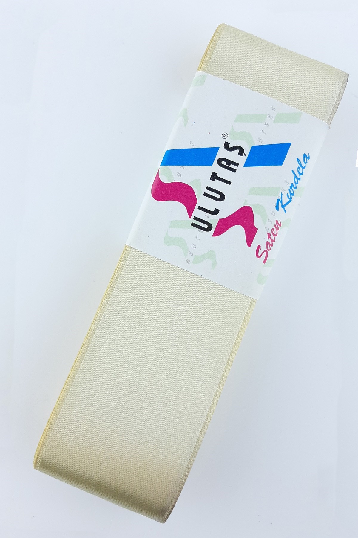 Bej Rengi  Saten Kurdele 4 cm 10 mt