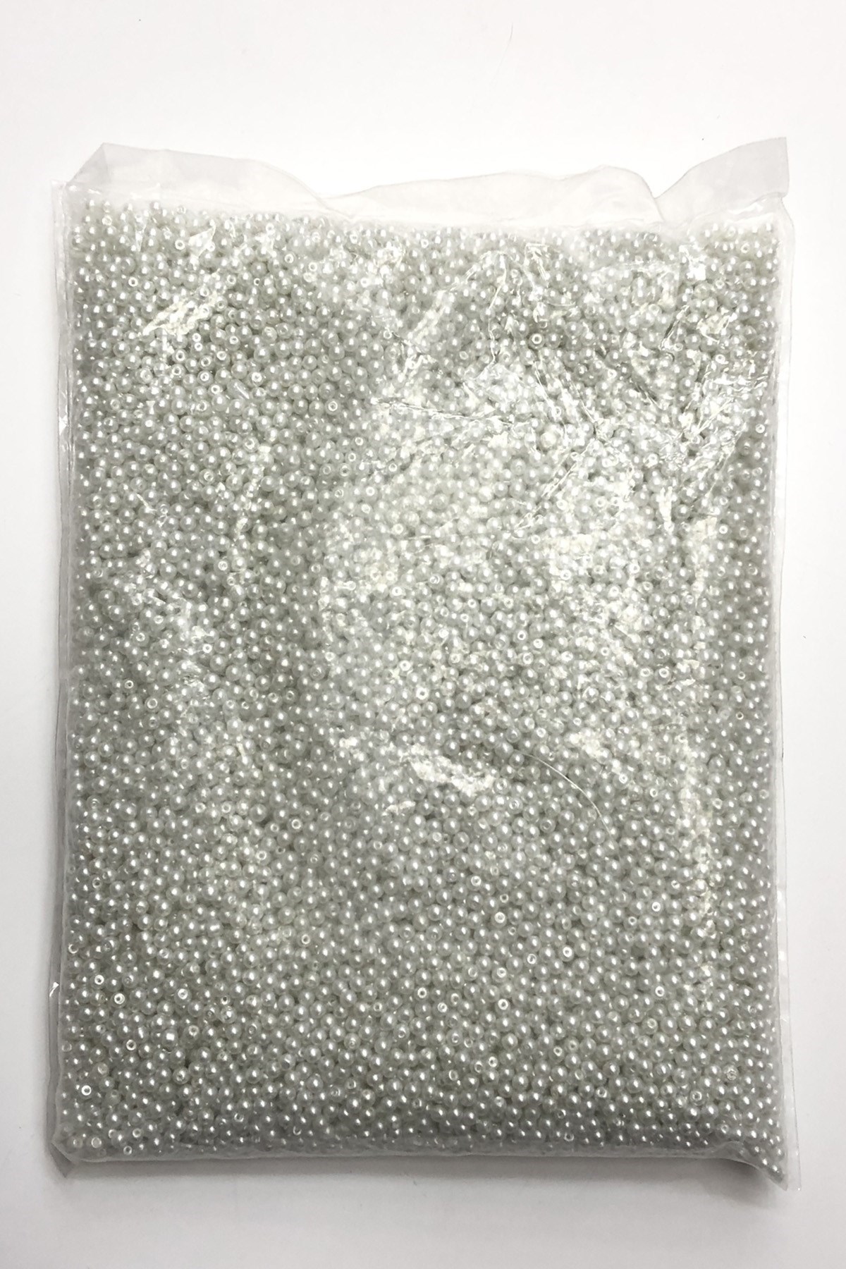 Beyaz Cam İnci Boncuk 3 mm