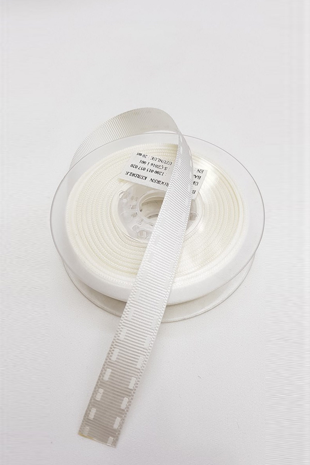 Beyaz Grogren Kurdele Bebek Temalı 1,5 cm