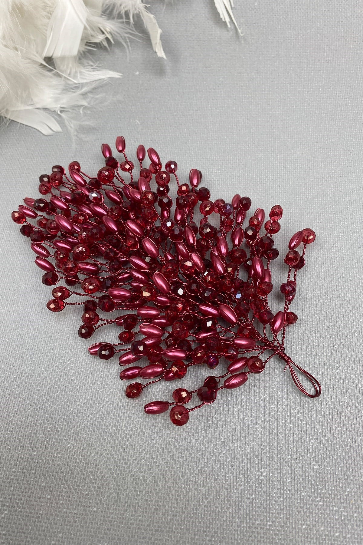 Bordo Mila Gelin Saç Aksesuarı