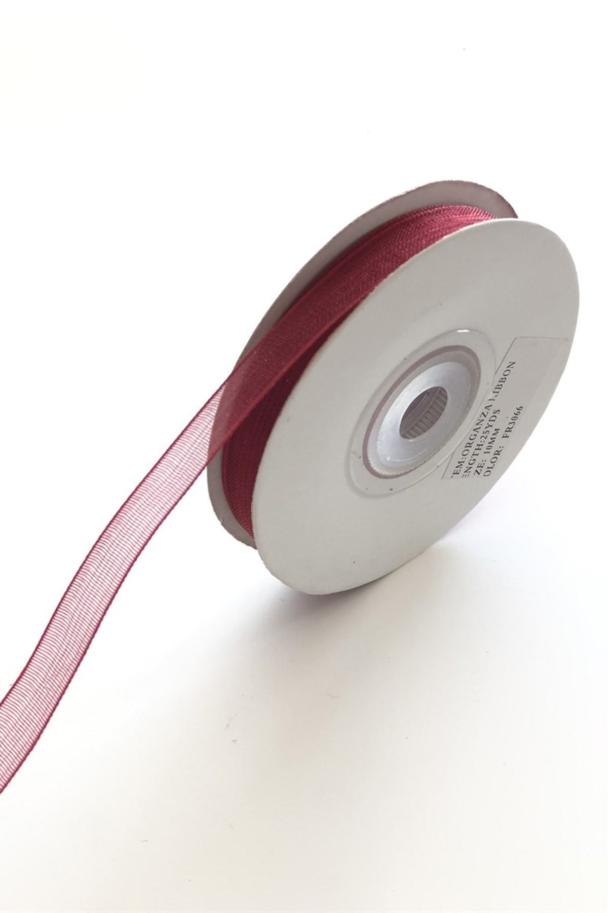 Bordo Renk Organze Kurdele 1 cm