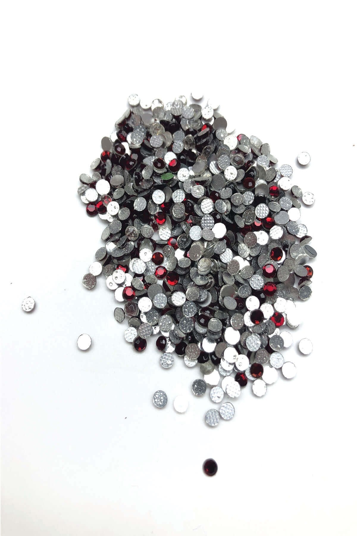 Bordo Ütüyle Yapışan Cam Taş Boncuk 25 gr