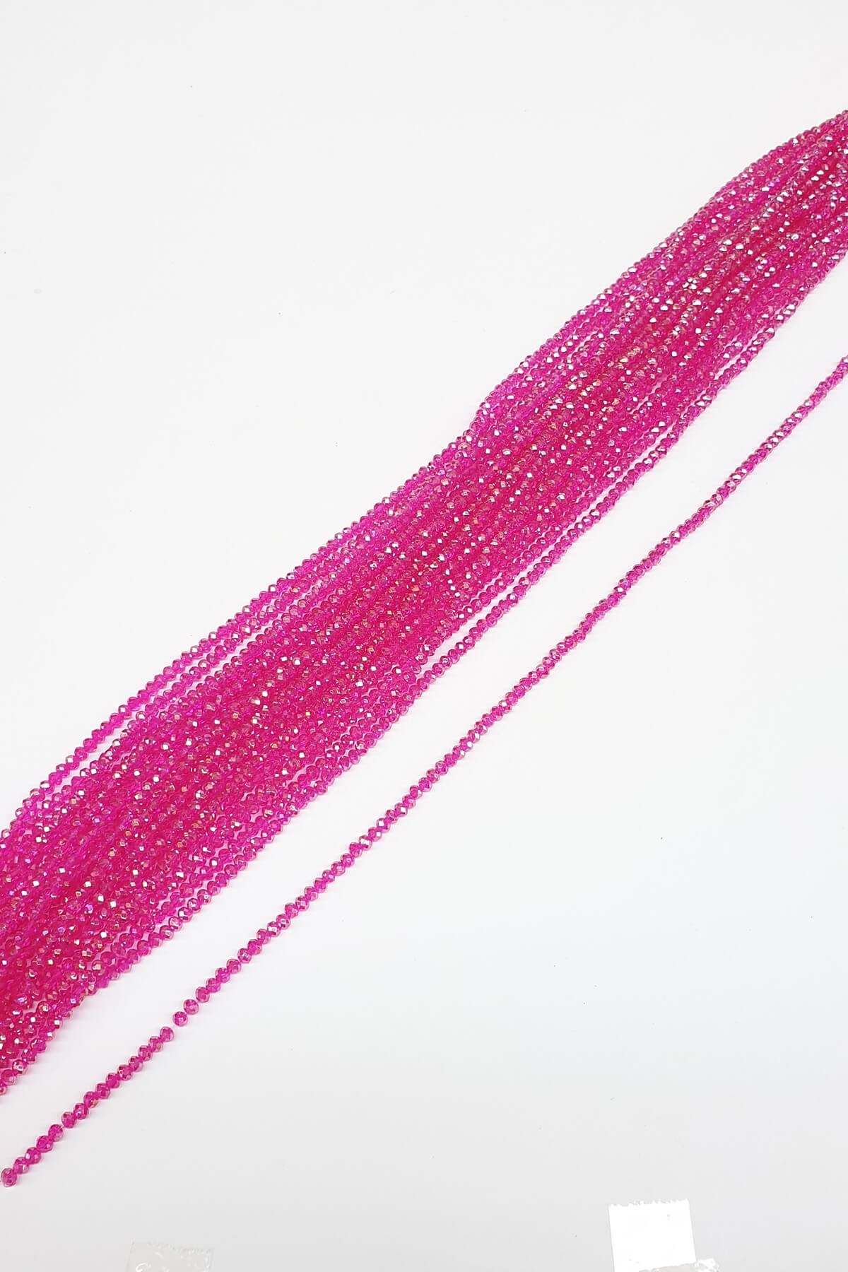 Canlı Şeffaf Fuşya Kristal Boncuk 4 Mm