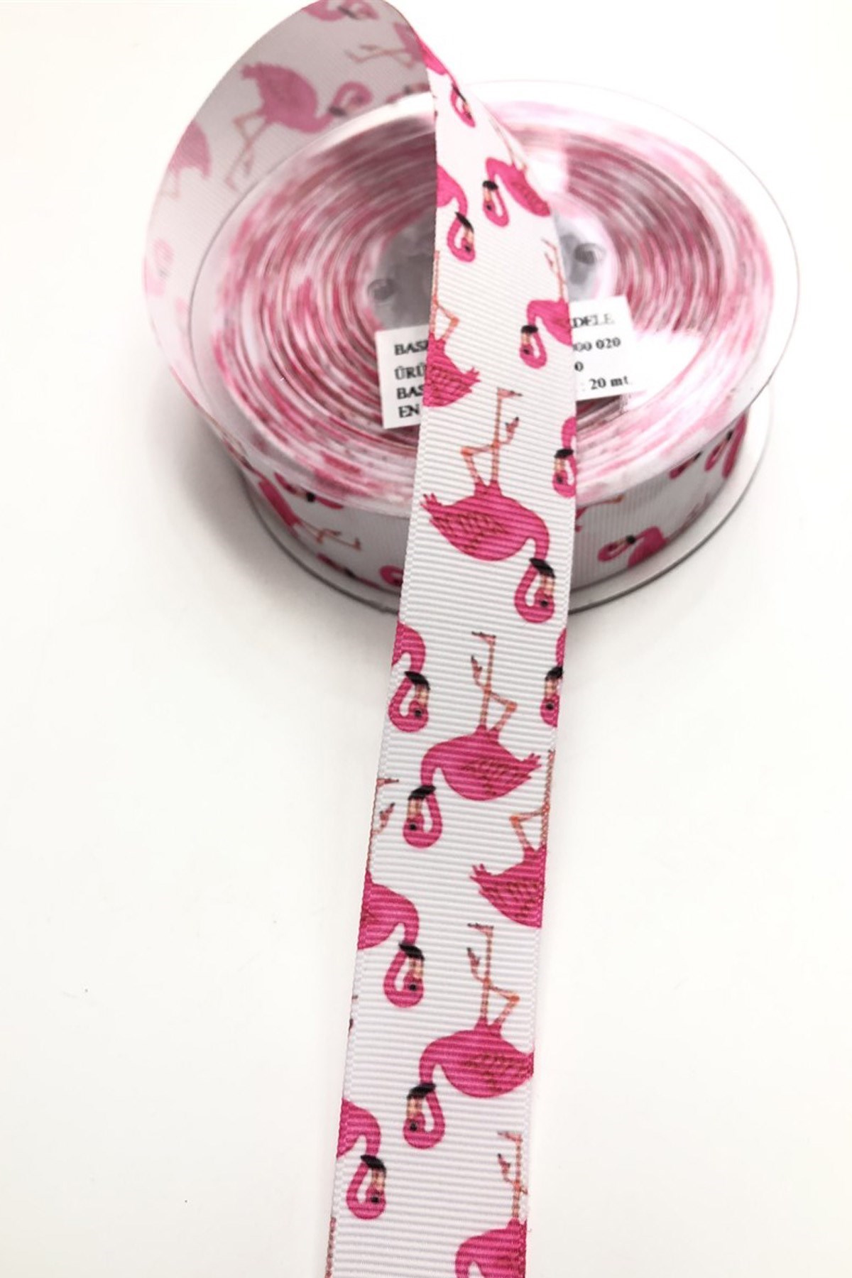 Flamingo Desenli  Grogren Kurdela 2,5 cm 1 adet 
