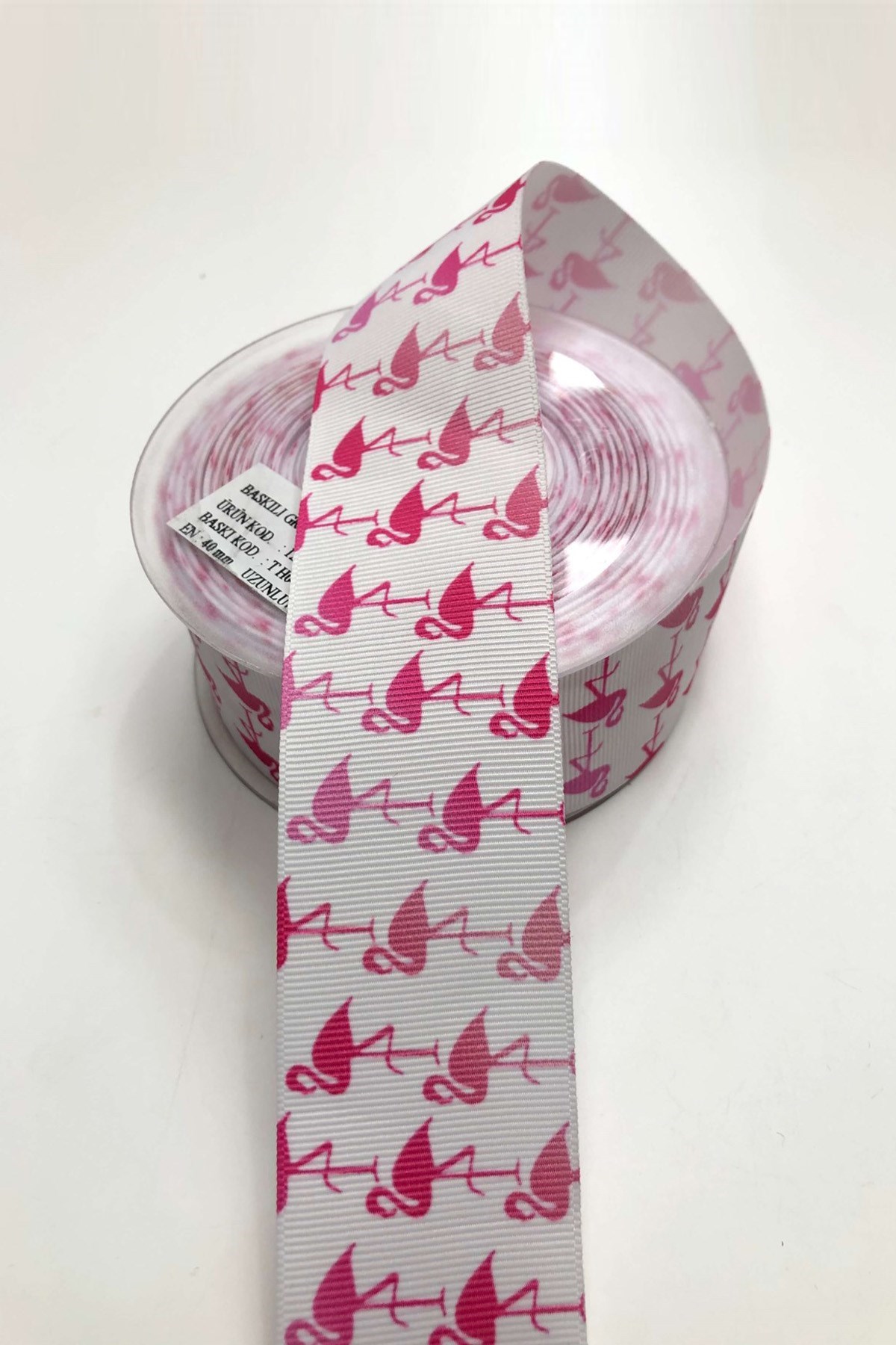 Flamingo Desenli  Grogren Kurdela 4 cm 1 mt 