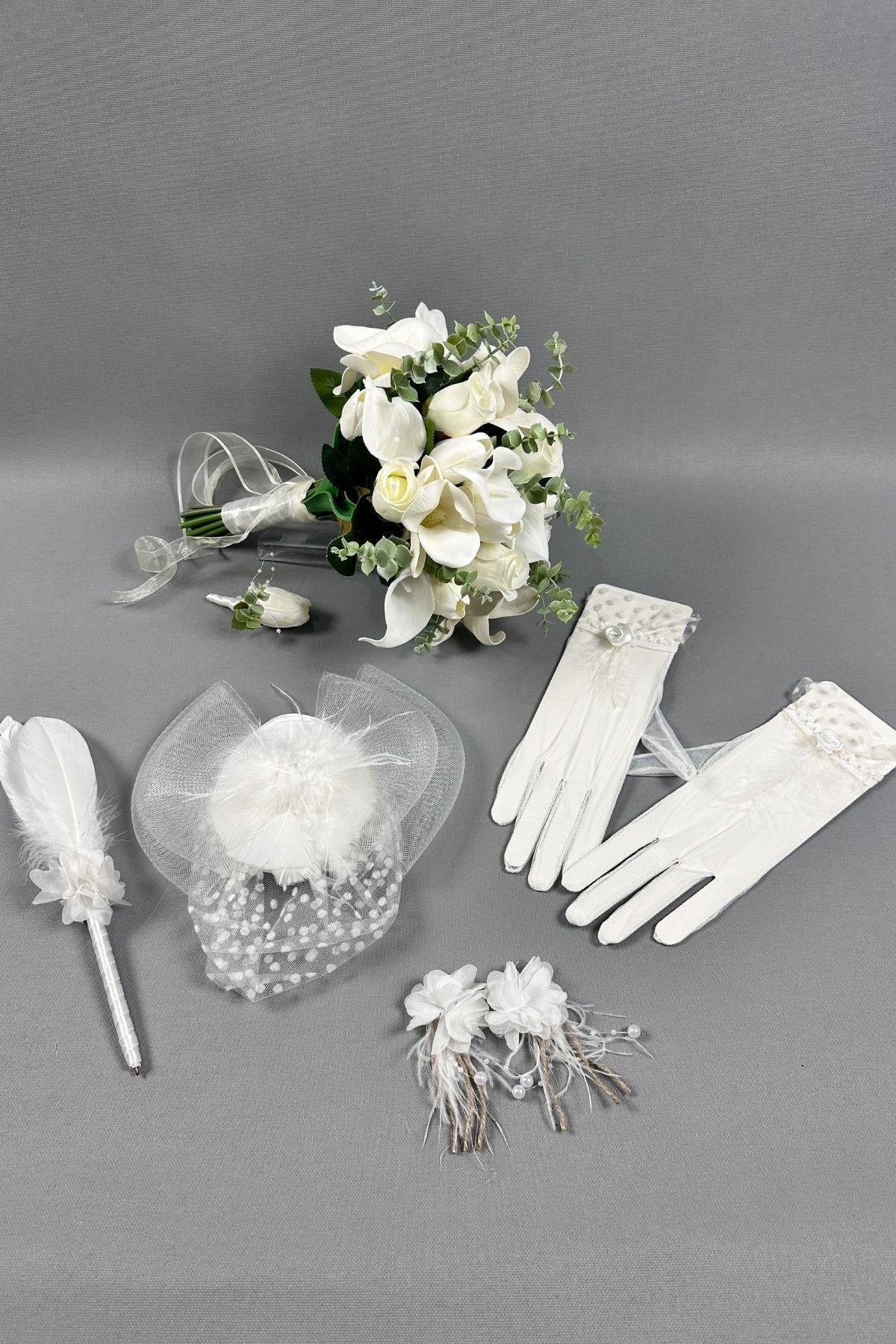 Gelin Buket Çiçeği Ve Nikah Set Aksesuaları