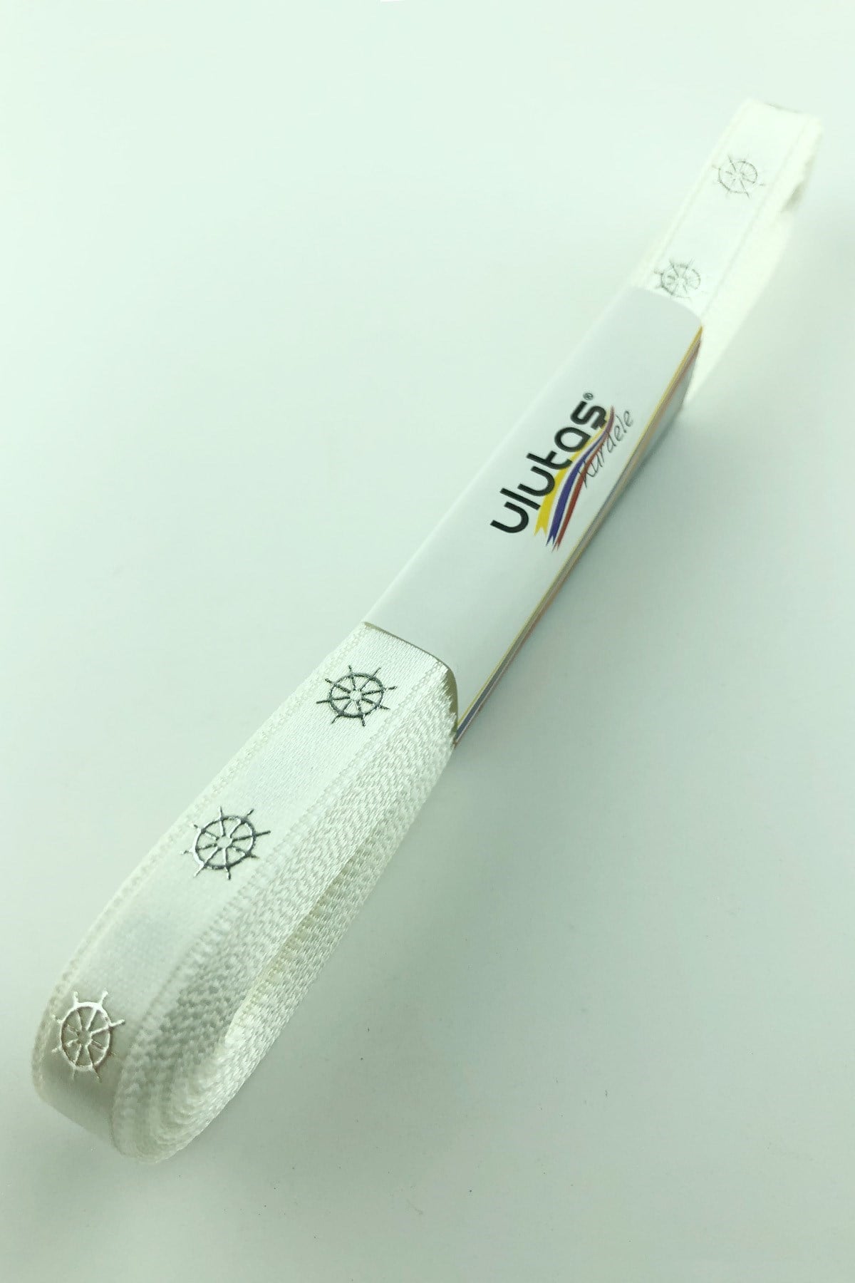 Gümüş Dümen Varak Baskılı Saten Kurdele 1 cm