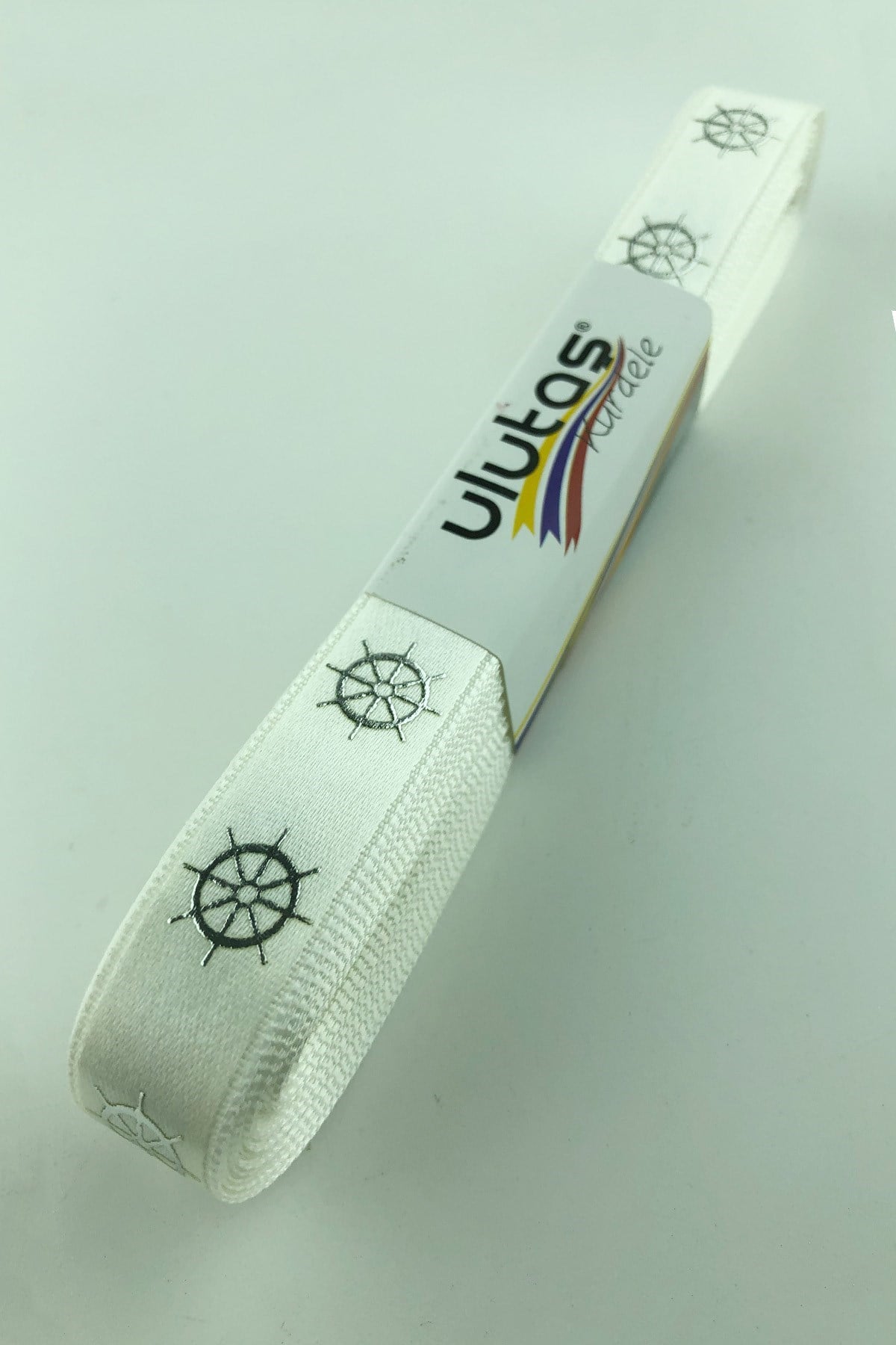 Gümüş Dümen Varak Baskılı Saten Kurdele 1,5 cm