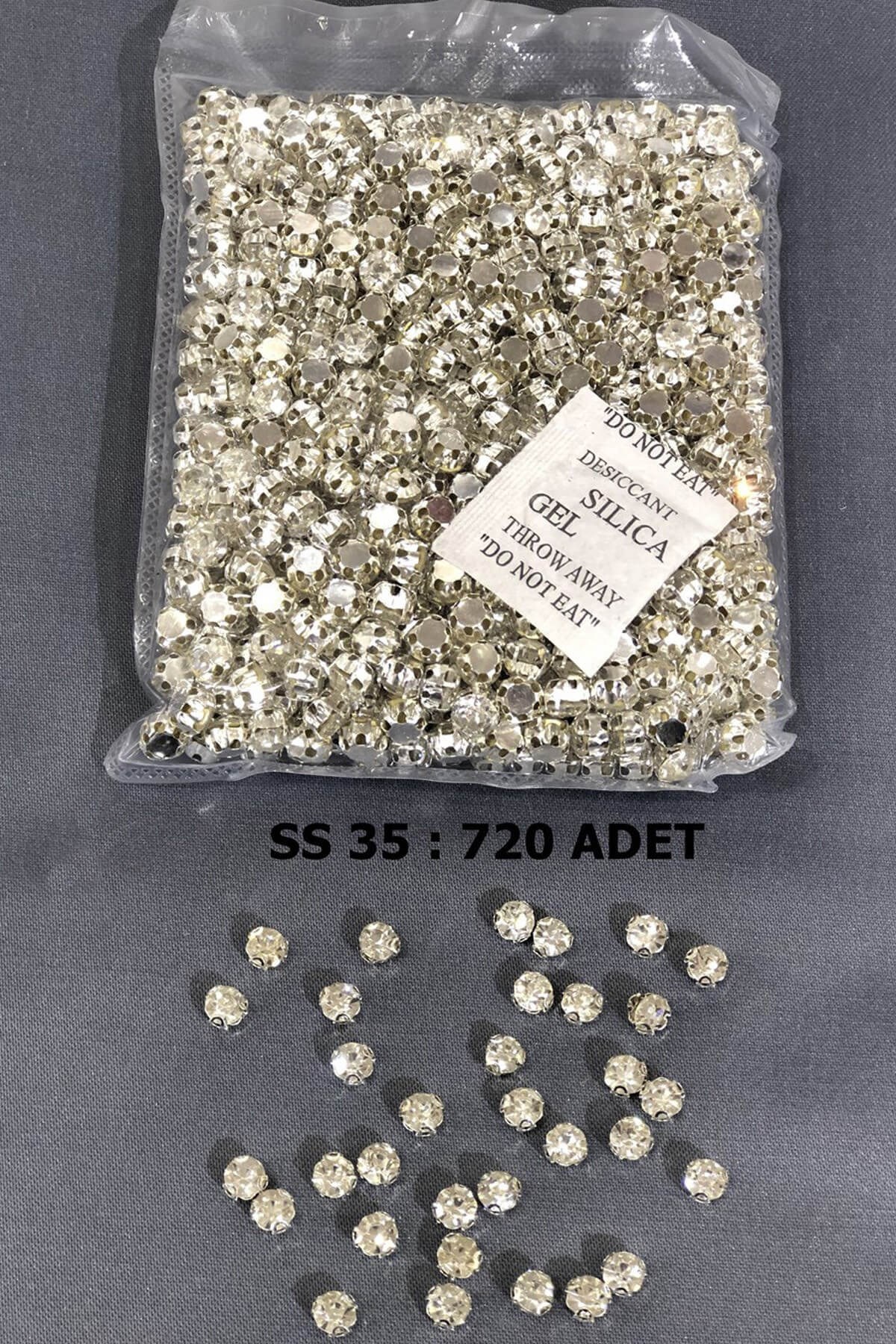 Gümüş Rengi Metal Kasalı Dikme Beyoğlu Taşı (1 Paket) ss 35 720 Adet
