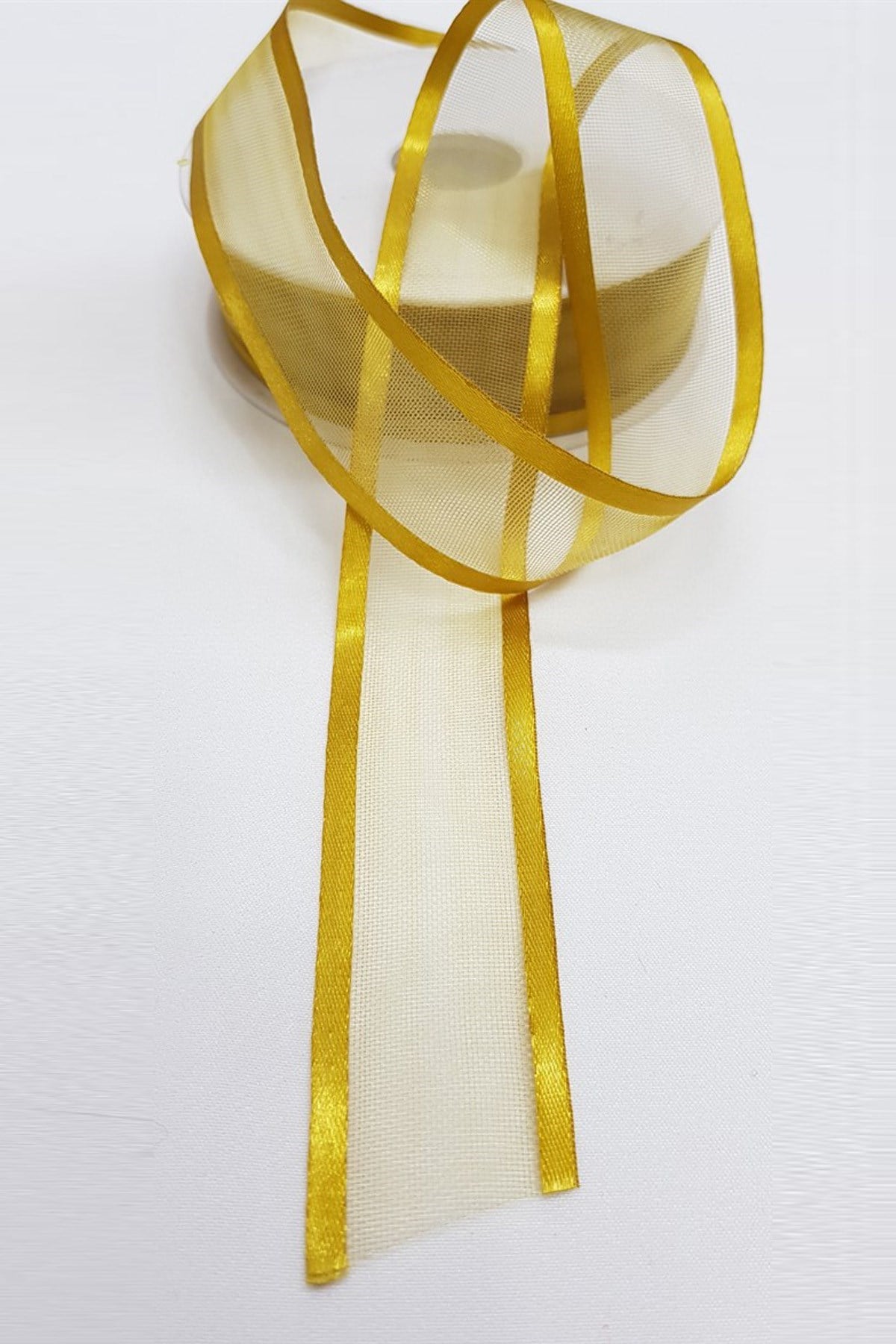 Hardal Sarısı Organze Saten Kurdele 2,5Cm