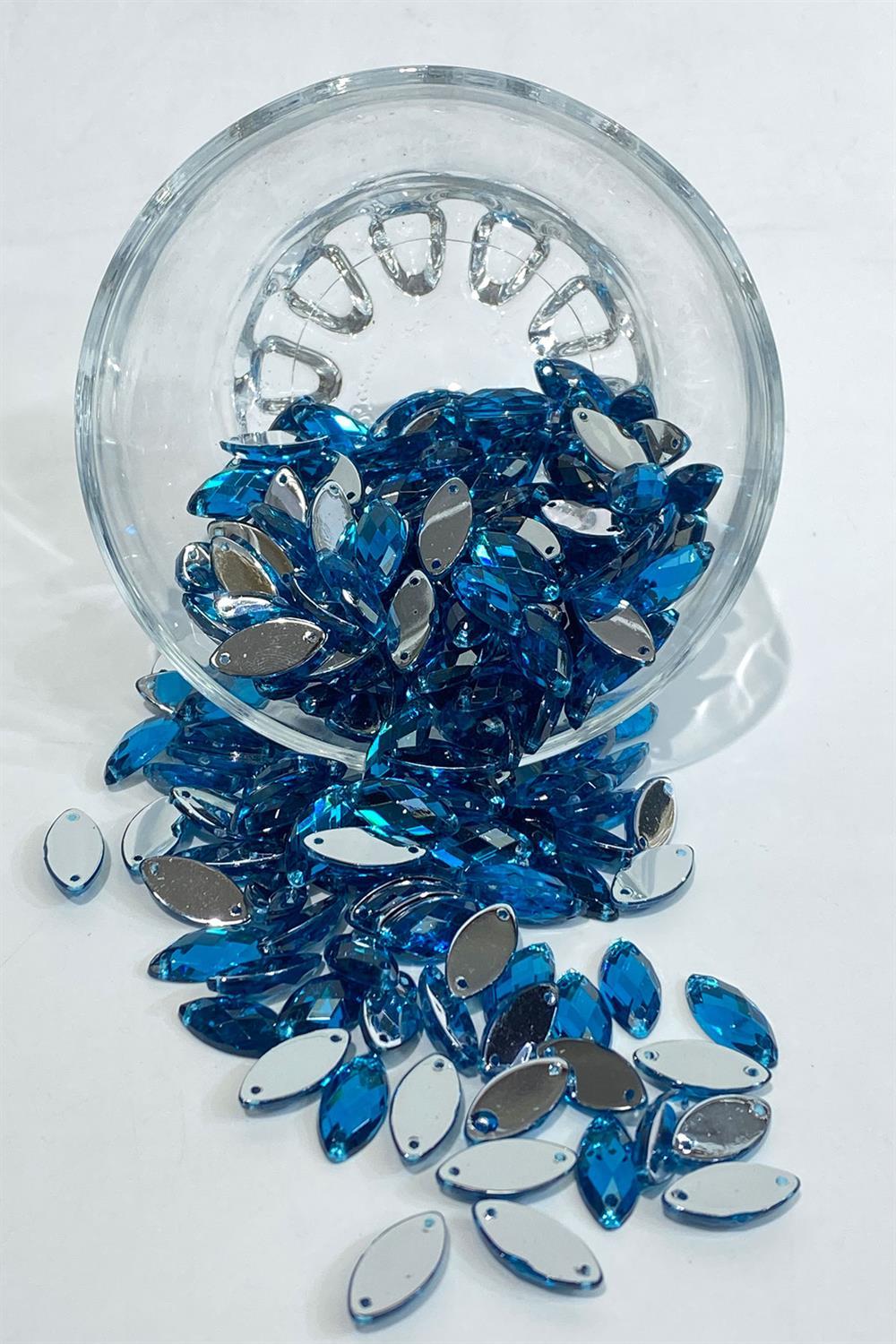 İndigo Mavi Mekik Dikme Plastik Taş Boncuk 10 Gr