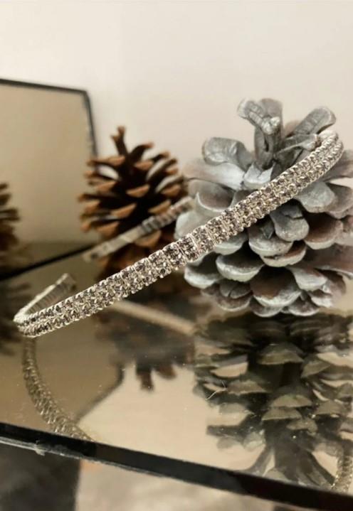 Kadı Gümüş Kristal Taşlı Taç