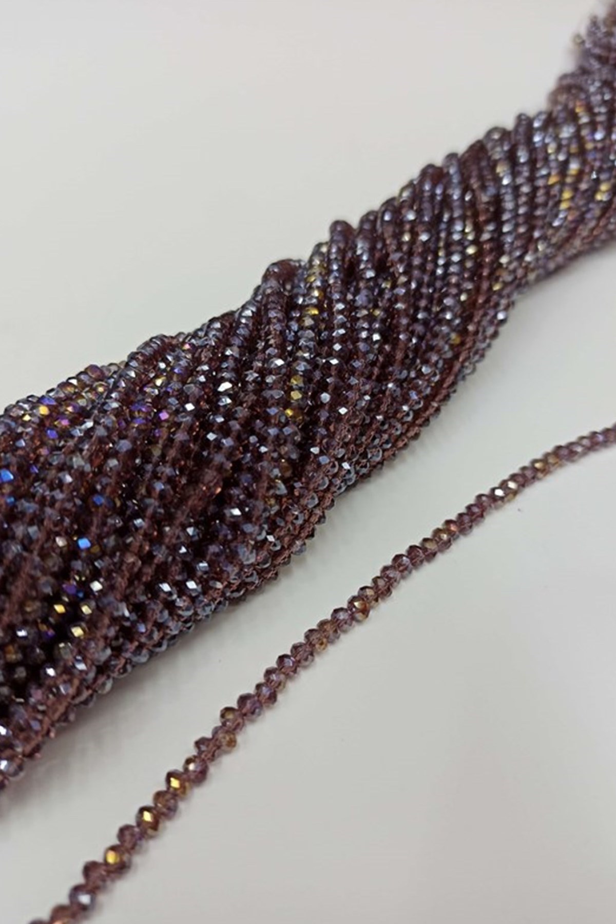 Kahverengi Kristal Boncuk 4mm