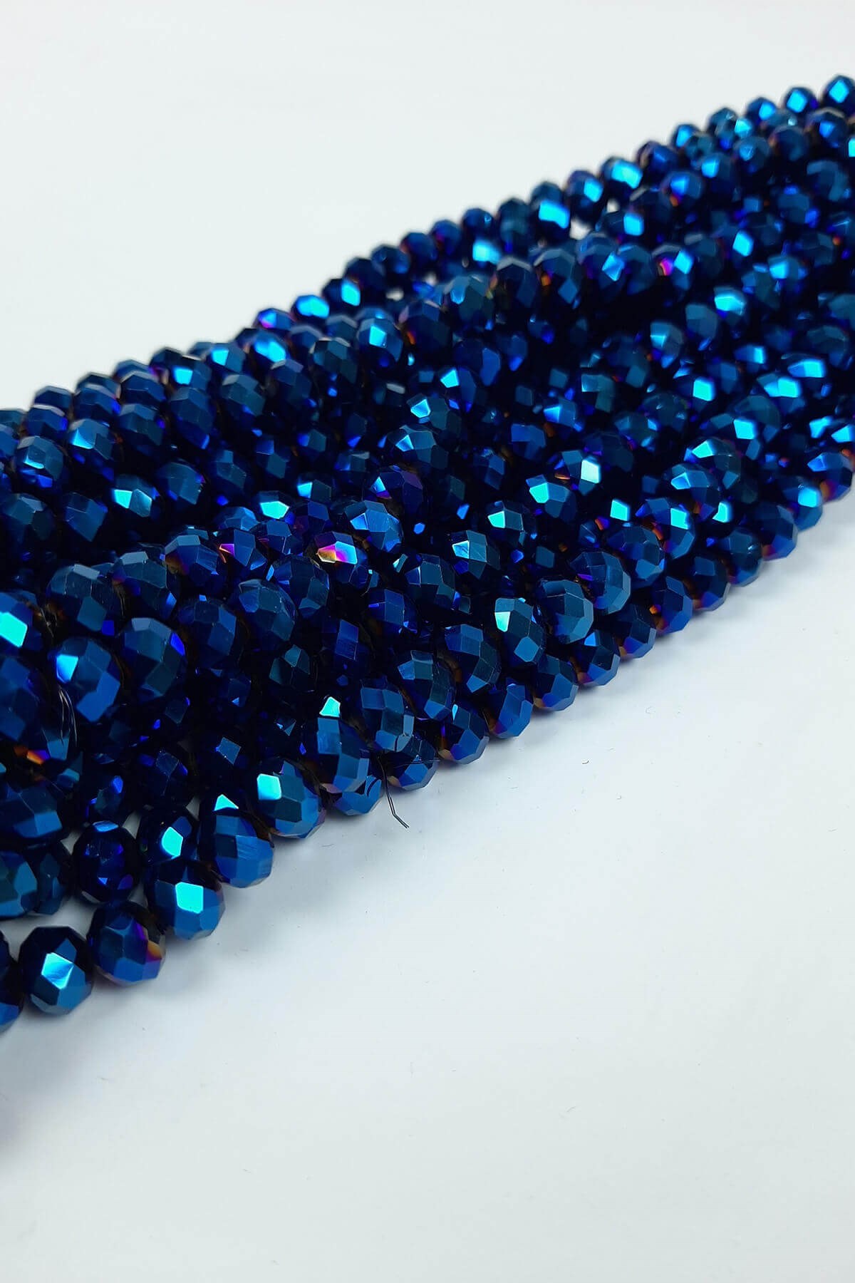 Kaplama Saks Mavisi Kristal Boncuk 8 mm