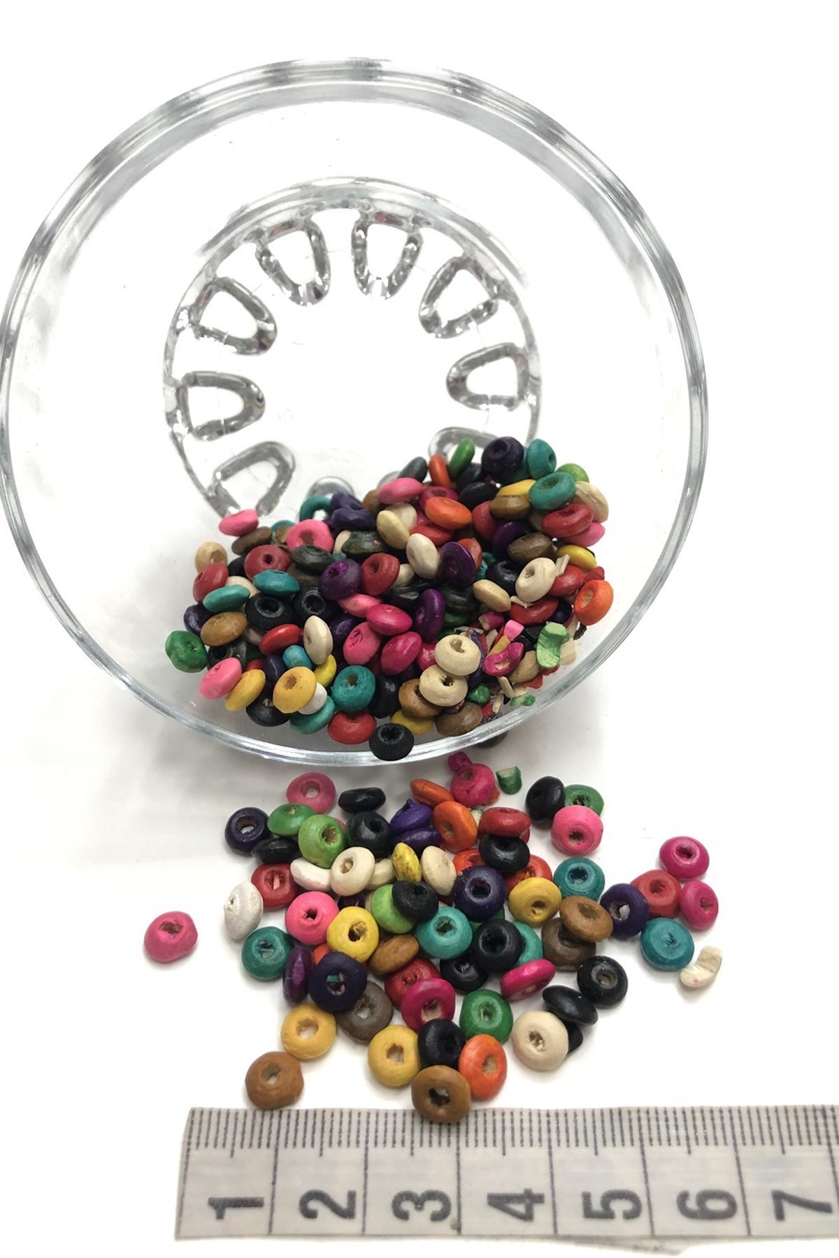 Karışık Renkli Orta Boy Ahşap Boncuk 25 gr