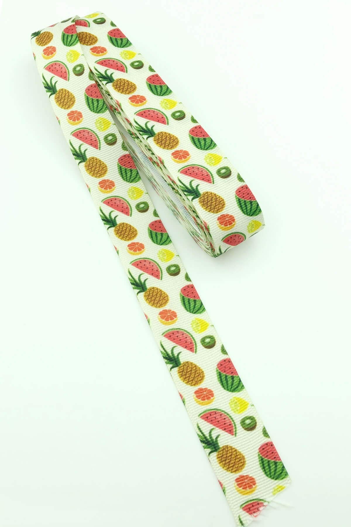 Karpuz ananas Meyve Baskılı Grogren Kurdele 10 Mt
