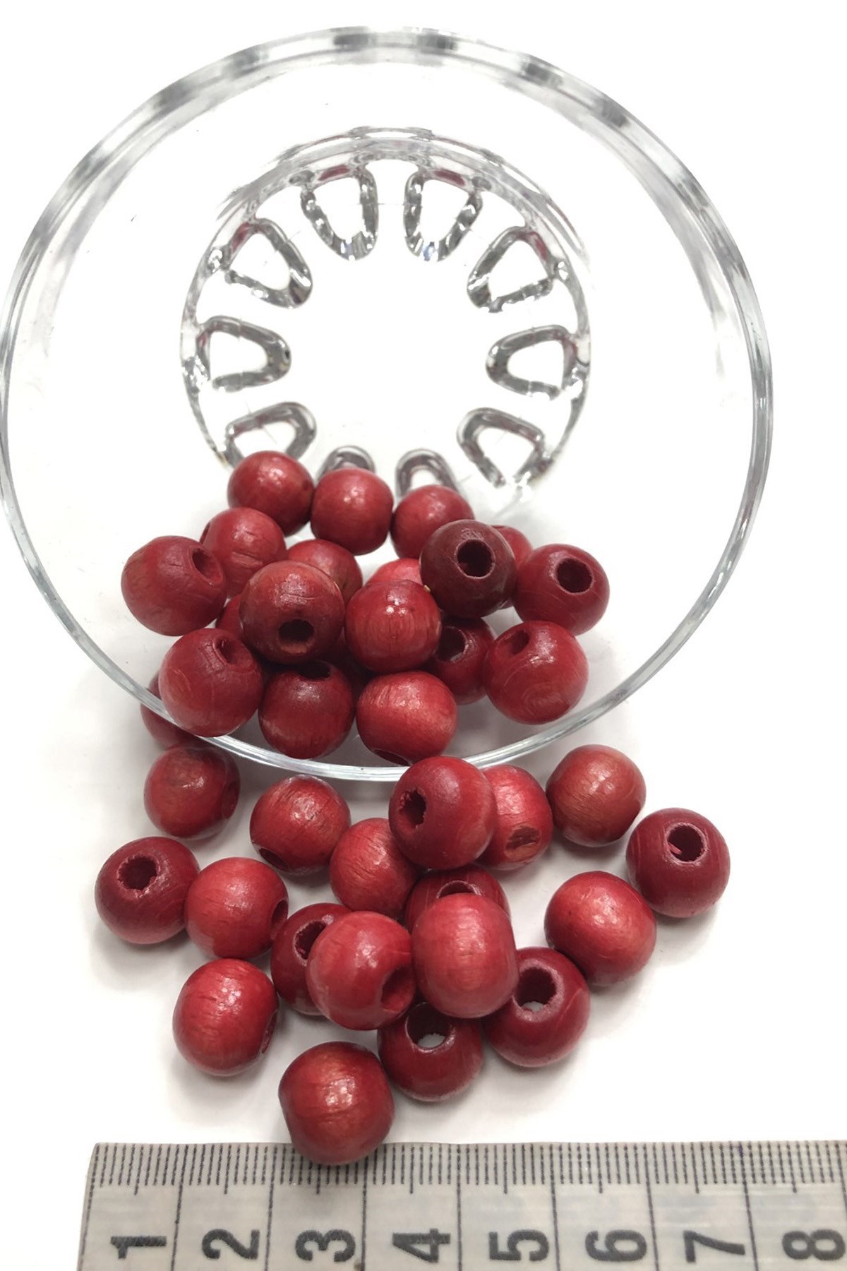 Kırmızı Ahşap Boncuk 25 gr