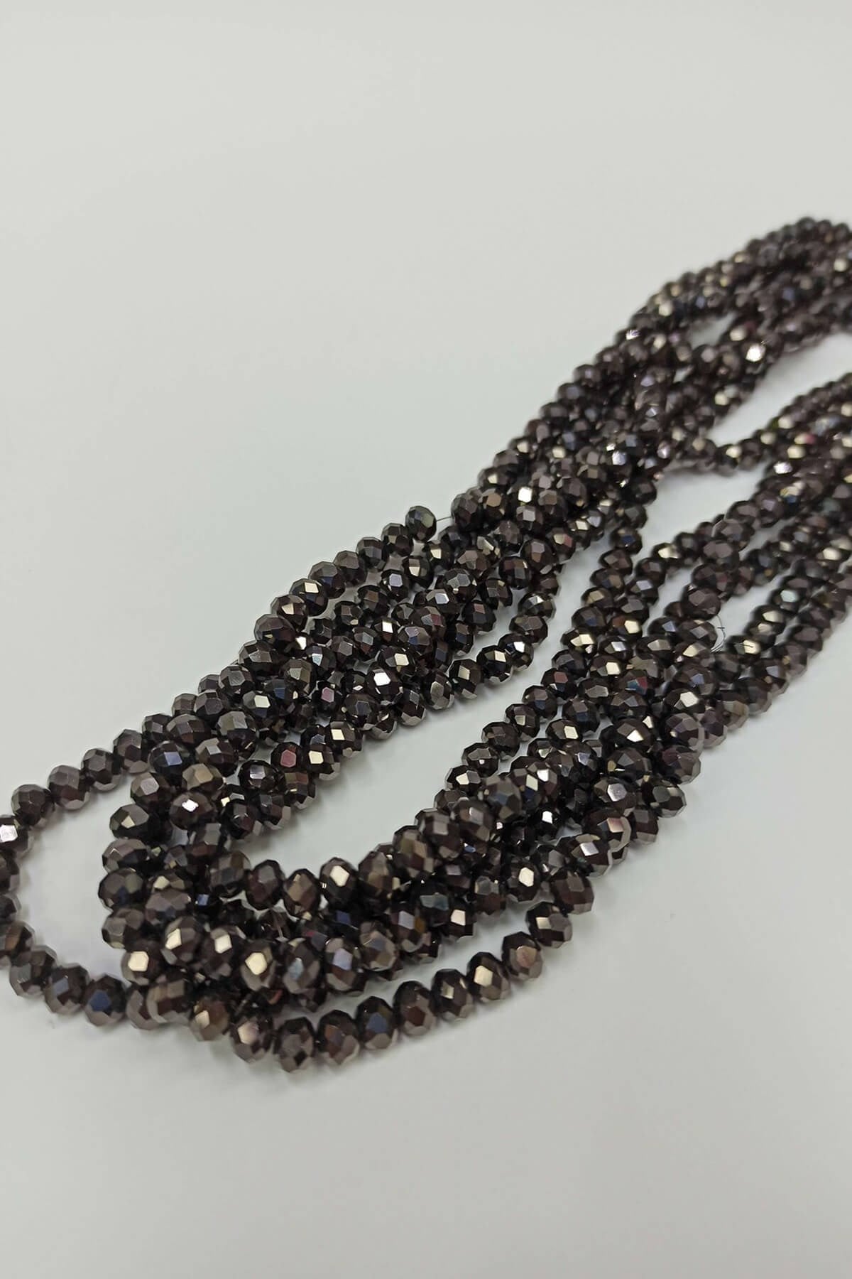 Koyu Kahverengi Kristal Boncuk 6 mm