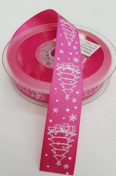 Koyu Pembe Yılbaşı Grogren Kurdele 2,5 Cm