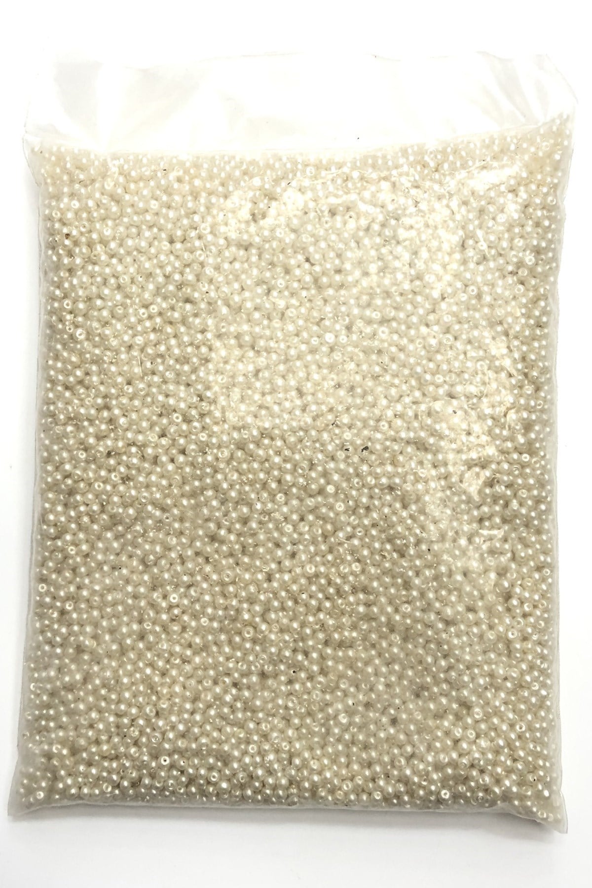 Krem Cam İnci Boncuk 3 mm