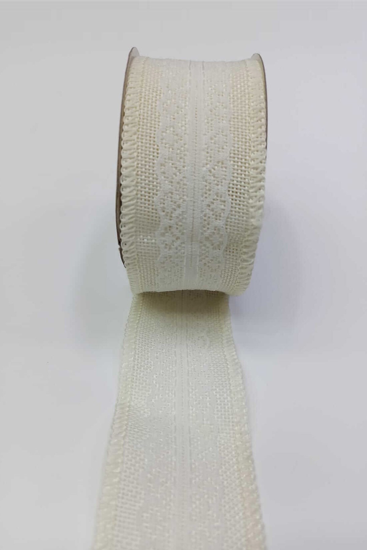 Krem Keten Dantelli Kurdele 4 Cm