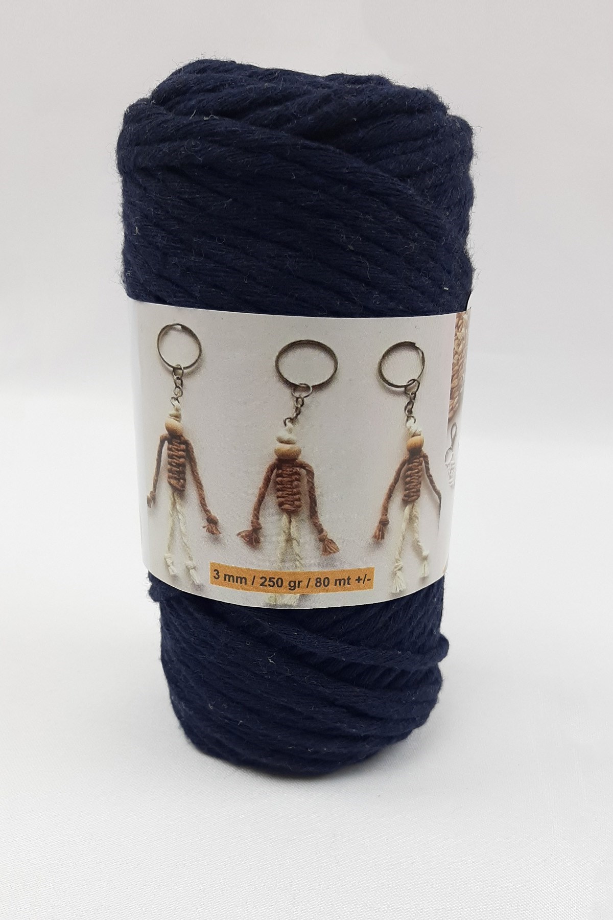 Lacivert İnce Büklüm Makrome