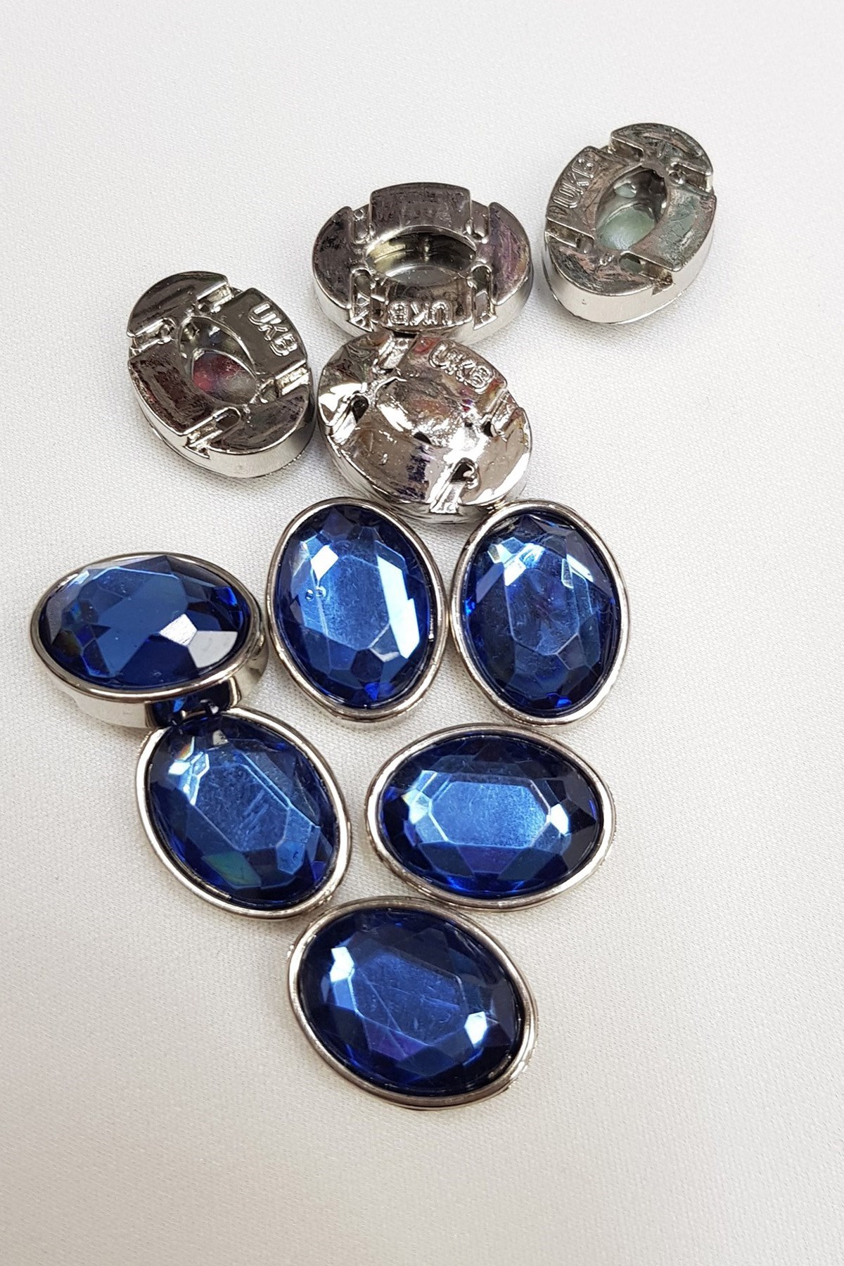 Lacivert Oval Kasalı Dikme Taş 1,5-2 cm 10 adet