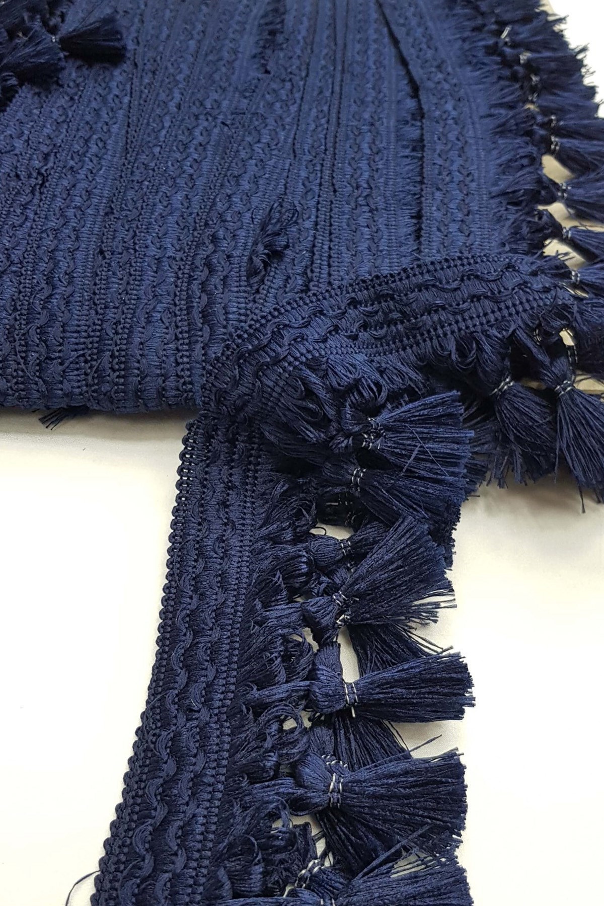 Lacivert Topuzlu Püskül Saçak  7cm (1 mt )