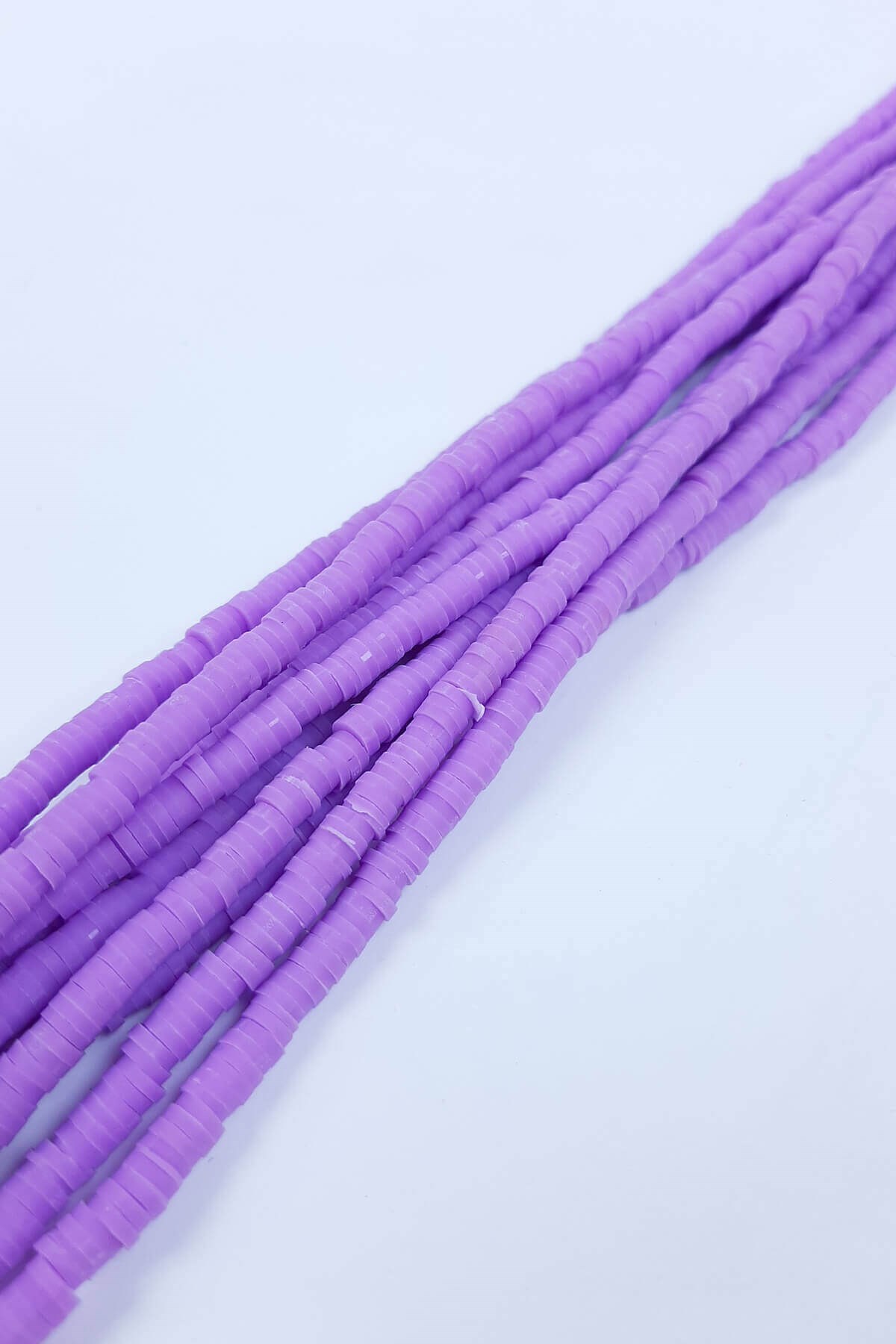 Lila 4 mm Fimo Boncuk
