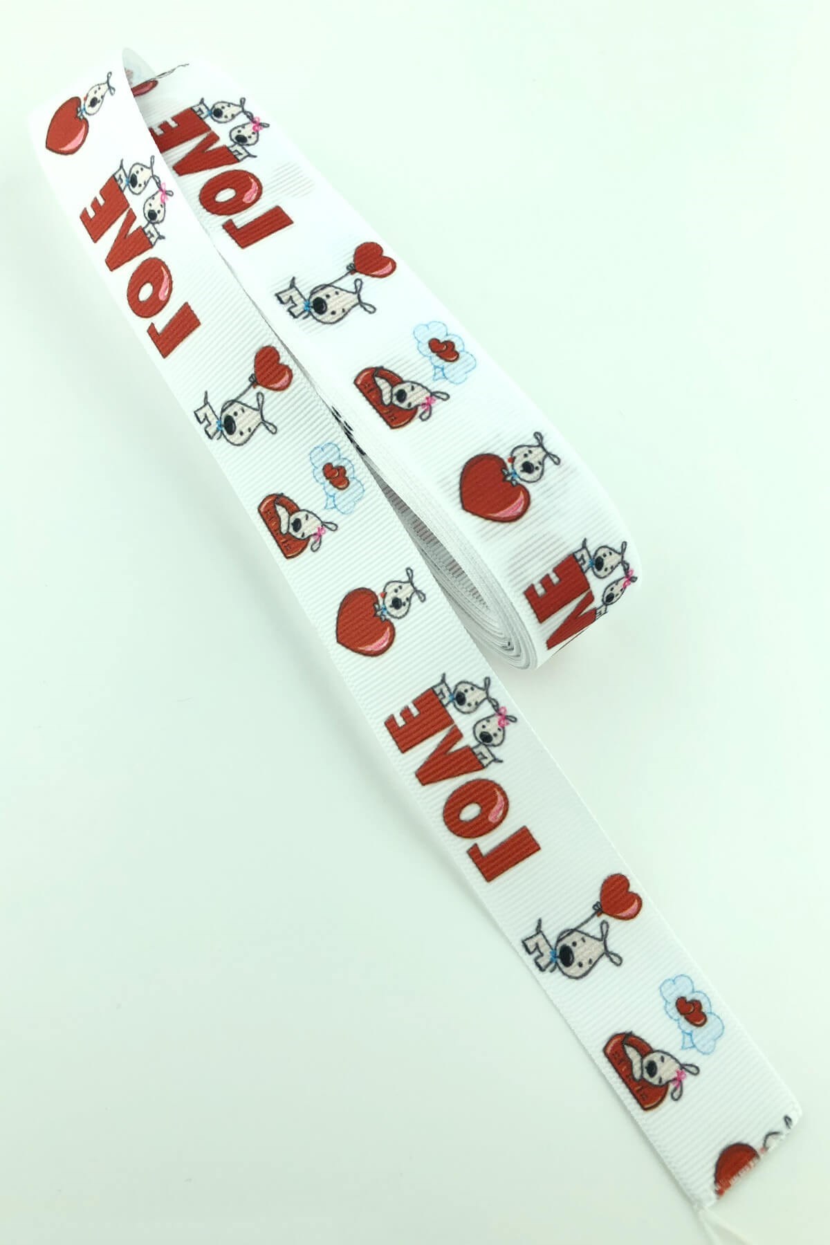 Love Kalp Baskılı Grogren Kurdele 10 Mt