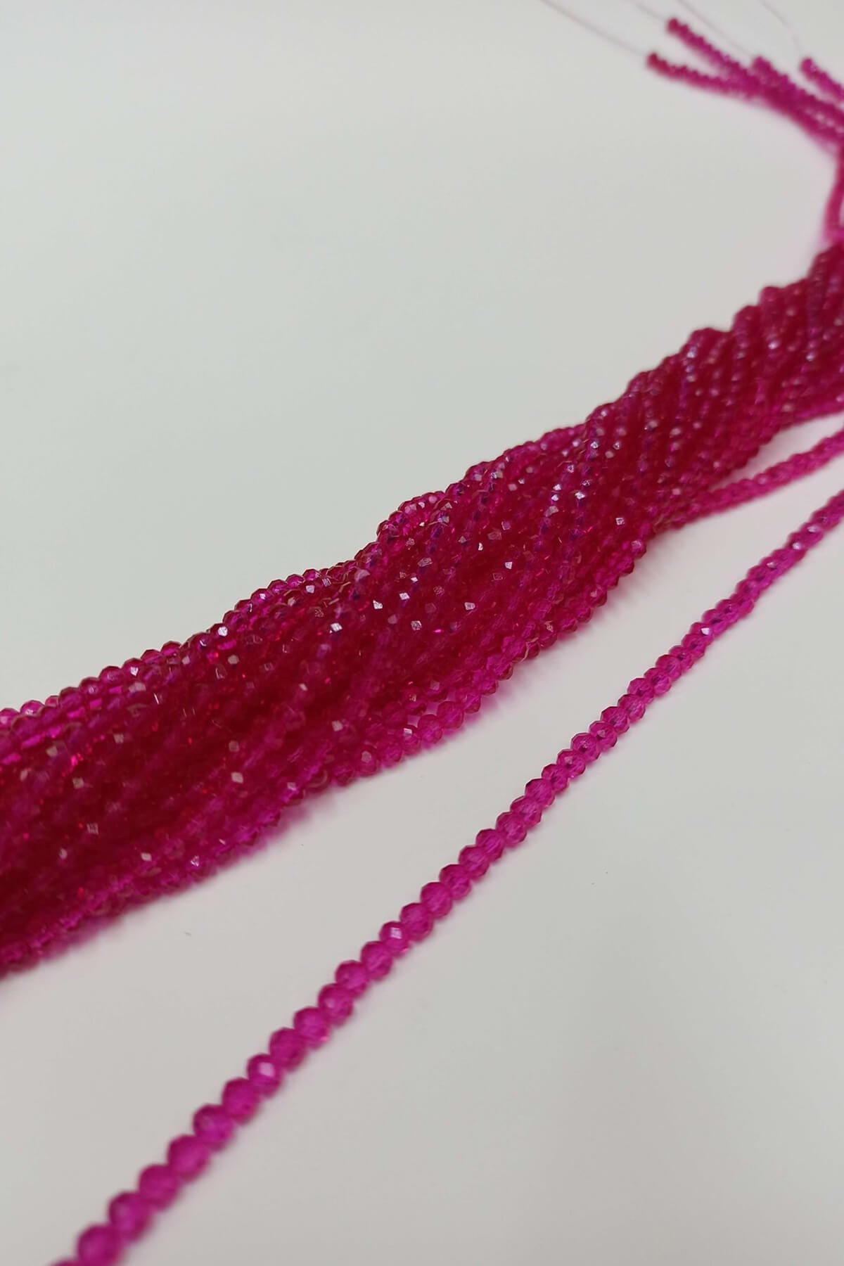 Magenta Kristal Boncuk 4 mm