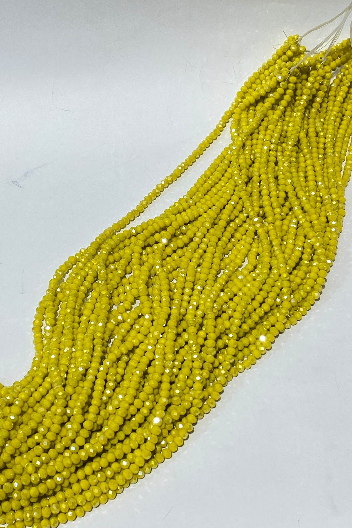 Mat Sarı Kristal Boncuk 6 mm