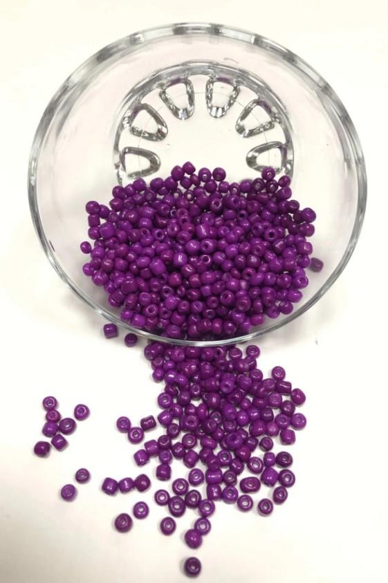 Mor Sümbül Kum Boncuk Orta Boy 4 Mm 50 gr