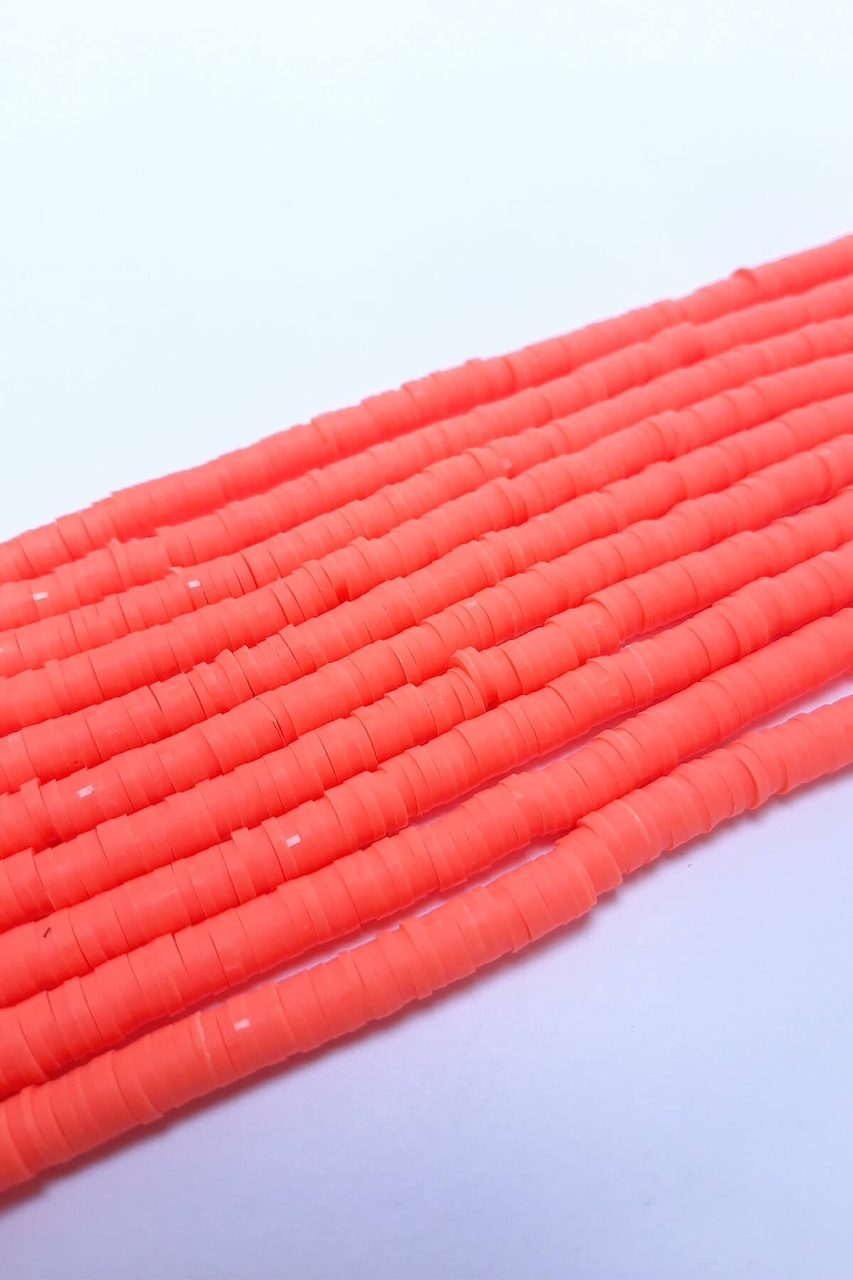 Neon Turuncu Fimo Boncuk 6mm
