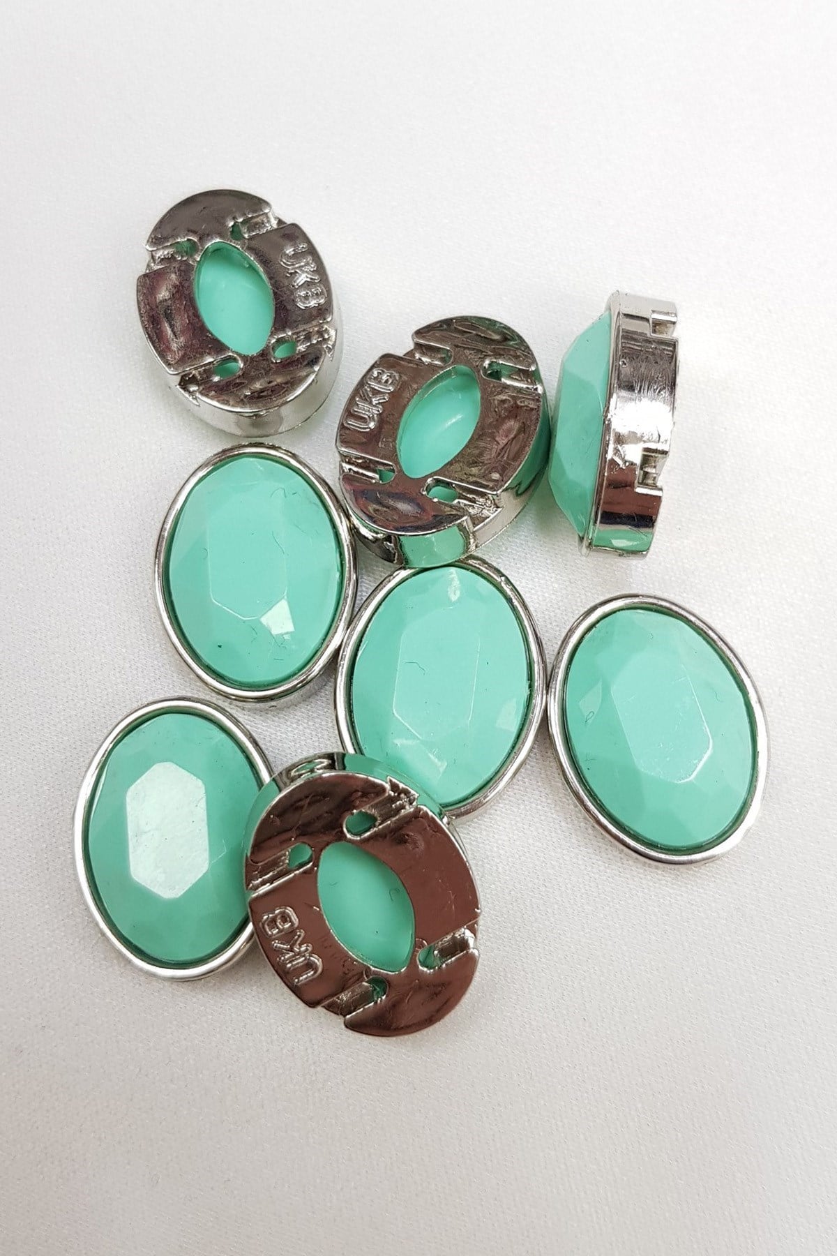 Oval Su Yeşili Kasalı Dikme Taş 1,5-2 cm 10 adet