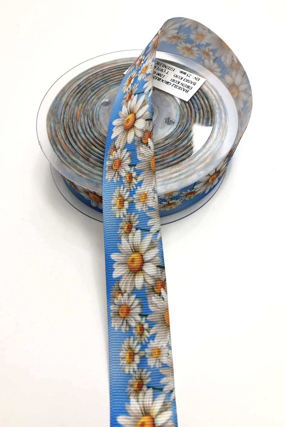 Papatya Desenli  Grogren Kurdela 2,5 cm 1 mt