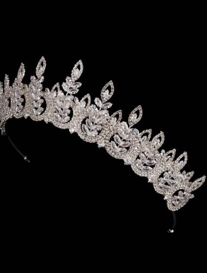 Parlak Zirkon Taşlı Gelin Nikah Tacı Benzersiz Güzelliğiniz İçin