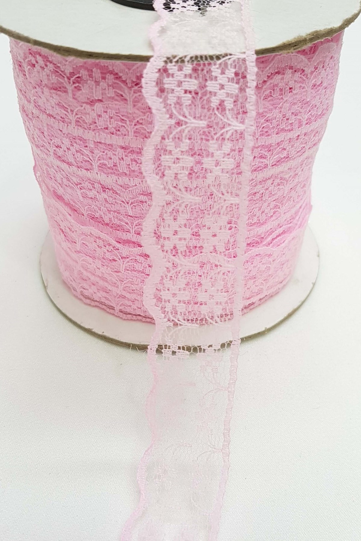 Pembe  Dantel Kurdele 2,5 cm