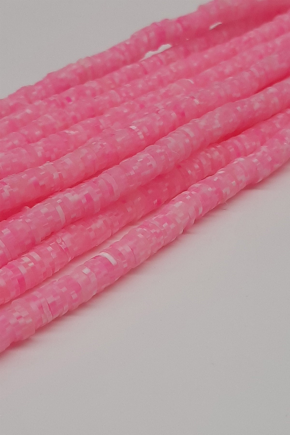 Pembe Desenli Fimo Hamur Boncuk 6Mm